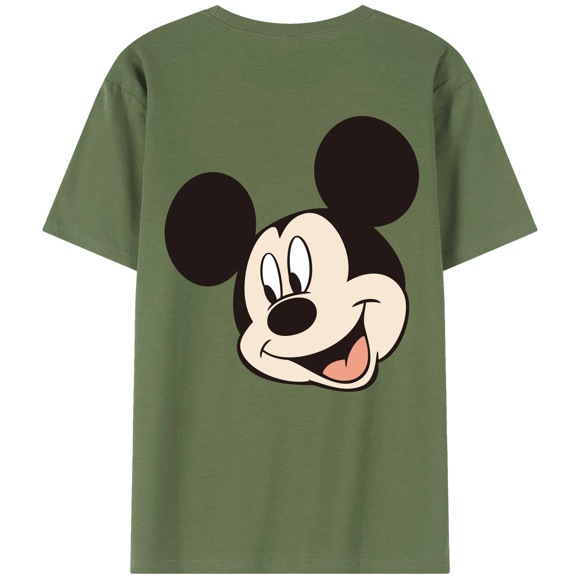 ミッキーマウス Mickey Mouse 綿100％ メンズ半袖Tシャツ（バックプリント） 通気性